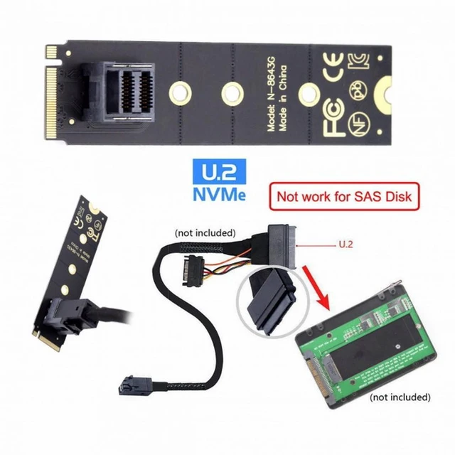 Alt view image 6 of 7 - WRIARICH NGFF M-Key 22x80mm to Vertical SFF-8643 Socket PCI-E U.2 Kit SFF-8639 NVME PCIe4.0 SSD Adapter for SSD750 p3600 p3700 M.2