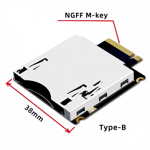 Alt view image 3 of 6 - WRIARICH NGFF M.2 NVMe Host to CFExpress CFB Extension Adapter M2 M-key for CFE Type-B Support R5 Z6 Z7 Memory Card