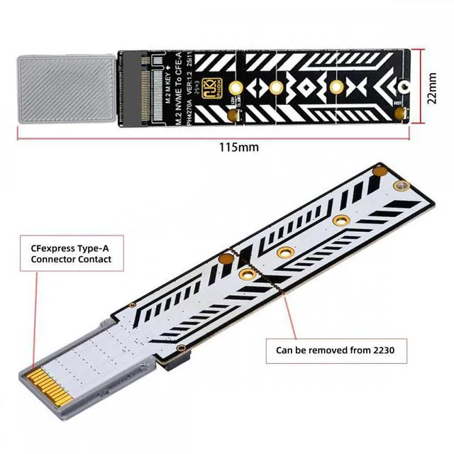 Alt view image 7 of 7 - WRIARICH CFexpress Type-A to NVME 2230 2240 2260 2280 Memory Card Kit Case CFE CFA NGFF M-key Adapter for Camera 8K RAW PCIe Expansion