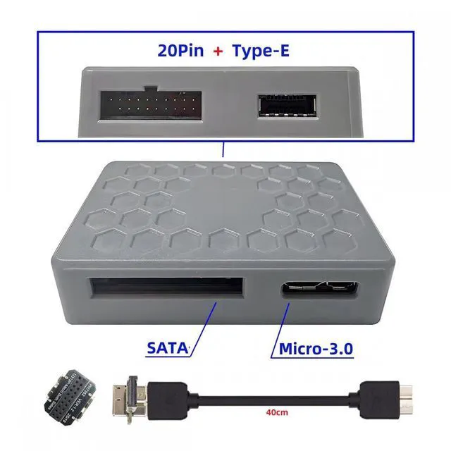 Main image of WRIARICH Type-E USB 3.1 Front or 19/20Pin Header or Micro-USB3.0 to USB 3.0 19/20Pin and Type-E Socket Dual Ports Female PCBA Type Adapter Splitter HUB 5Gbps