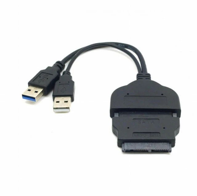Alt view image 2 of 6 - WRIARICH 1set USB 3.0 to SATA 22Pin SATA to 16Pin Micro SATA Adapter for 1.8" 2.5" Hard Disk Driver With Extral USB Power Cable