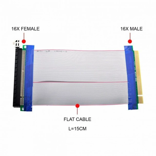 Alt view image 6 of 7 - WRIARICH NGFF M-key NVME AHCI SSD to PCI-E 3.0 16x x16 Vertical Adapter with Cable Male to Female Extension