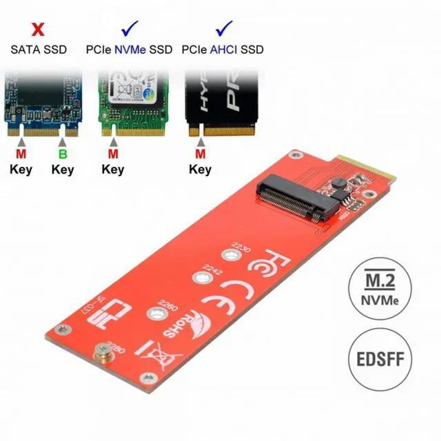 Alt view image 4 of 7 - WRIARICH NVMe NGFF M-key 4X Host Adapter to Ruler 1U GEN-Z EDSFF Short SSD E1.S Carrier Adapter
