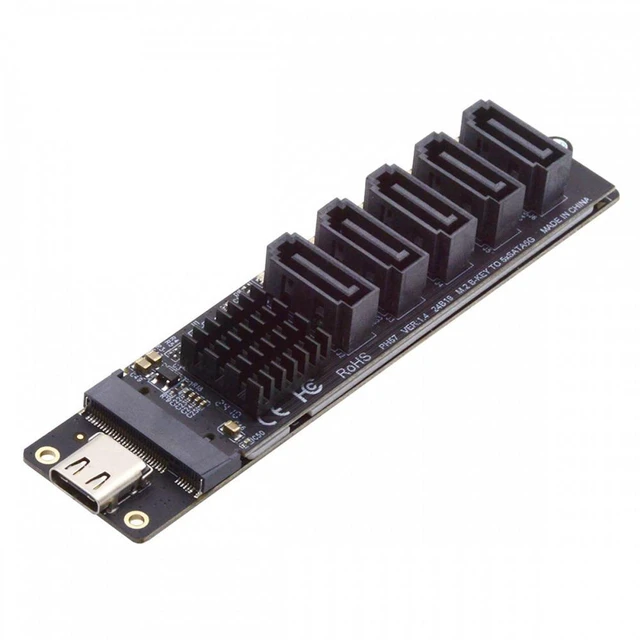 Main image of WRIARICH 10Gbps USB-C Type-C to NGFF Key B+M SATA 6Gbps 5 Ports Adapter Converter PM Port Multiplier Selector JMB575 JMS580