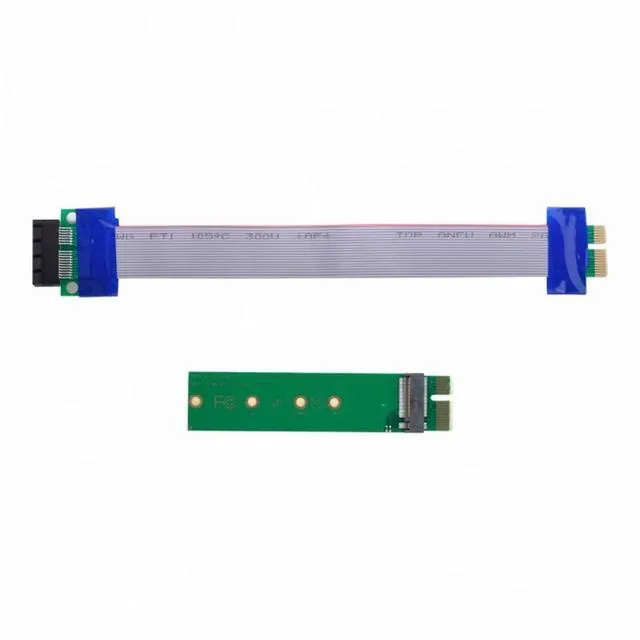 Alt view image 2 of 7 - WRIARICH NGFF M-key NVME AHCI SSD to PCI-E 3.0 1x x1 Vertical Adapter with Cable Male to Female Extension