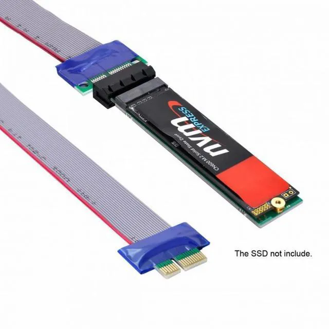 Alt view image 5 of 7 - WRIARICH NGFF M-key NVME AHCI SSD to PCI-E 3.0 1x x1 Vertical Adapter with Cable Male to Female Extension