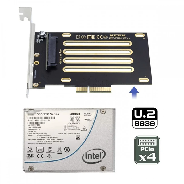 Alt view image 7 of 7 - WRIARICH PCI-E 4.0 x4 Lane PCI Express Host to U.2 U2 Kit SFF-8639 SSD Adapter Compatible with Motherboard NVMe PCIe SSD 750