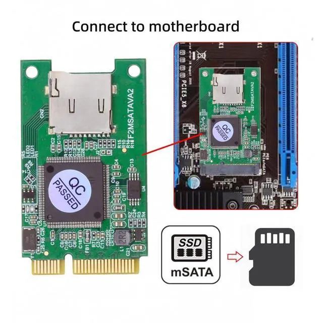 Alt view image 5 of 7 - WRIARICH 30x50mm MSATA to Micro SD T-Flash TF Card Rearder Adapter Embedded for Industrial Mobile SSD