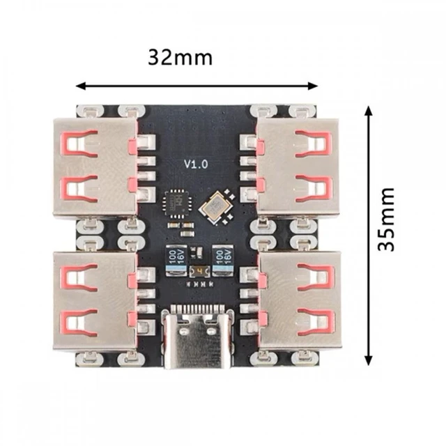 Alt view image 3 of 7 - WRIARICH Cable USB 2.0 1-to-4 Four Ports HUB PCBA PCs 4 Devices Type-C for Keyboard Mouse Scanner Printer