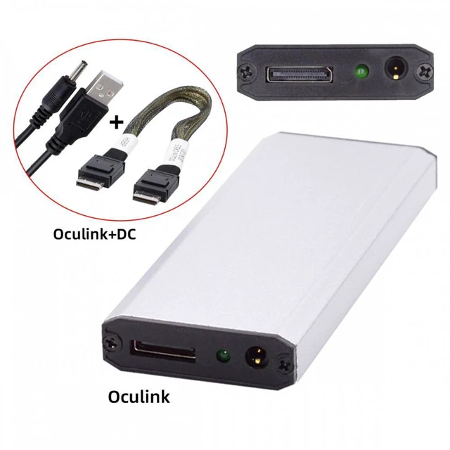 Alt view image 6 of 7 - WRIARICH Oculink SFF-8612 SFF-8611 to M.2 NGFF M-Key to NVME PCIe SSD 2280 SSD Enclosure Adapter for Mainboard
