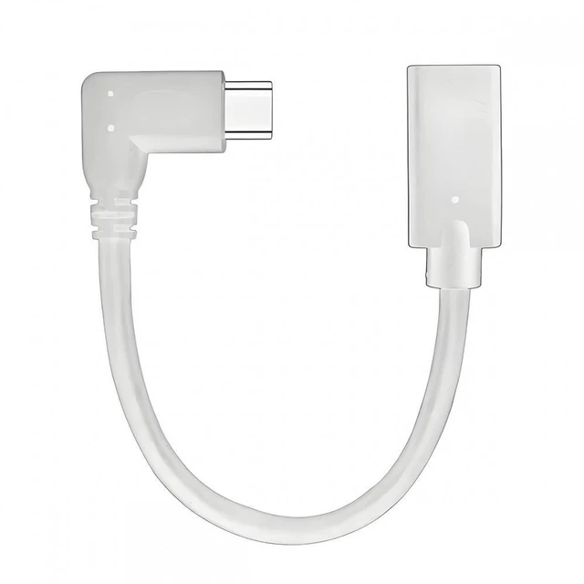 Main image of WRIARICH Cable White USB-C Type-C Male to Female Extension Power USB2.0 Data Cable 90 Degree Left Right Angled 65W Fast Charge for Laptop Tablet Phone