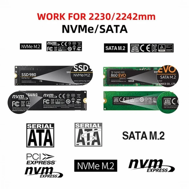Alt view image 5 of 7 - WRIARICH USB 3.0 to 2230 2242 NVME M-key M.2 NGFF SATA SSD External PCBA Case Adapter RTL9210B Chipset