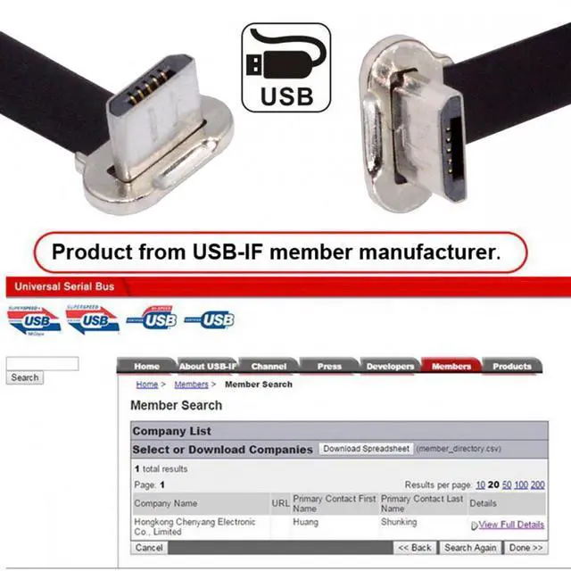 Alt view image 4 of 7 - WRIARICH Cable Micro USB2.0 Male to Micro USB Male 5Pin Ultra Slim Flat Data Charge Cable 16cm Down to Up Angle 90 Degree Connector