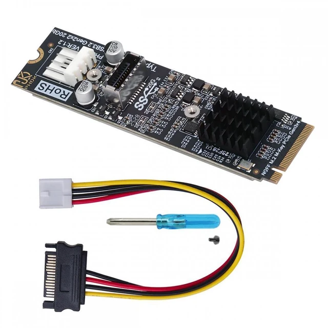 Main image of WRIARICH 20Gbps Type-E USB 3.1 Front Panel Socket to NVME NGFF M-Key Express Card Adapter ASM3242 Chipset for Motherboard