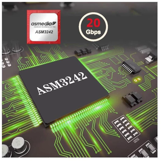 Alt view image 3 of 7 - WRIARICH 20Gbps Type-E USB 3.1 Front Panel Socket to NVME NGFF M-Key Express Card Adapter ASM3242 Chipset for Motherboard