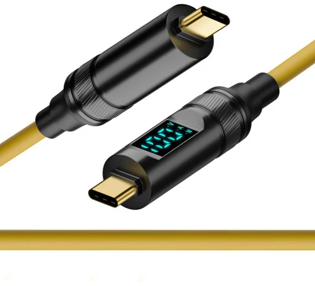 Main image of WRIARICH 1.0M Smart LED Display USB-C USB4 Cable 20Gbps 100W 8K for Laptop Disk Phone Type-C Male to Male Cable Power & Data