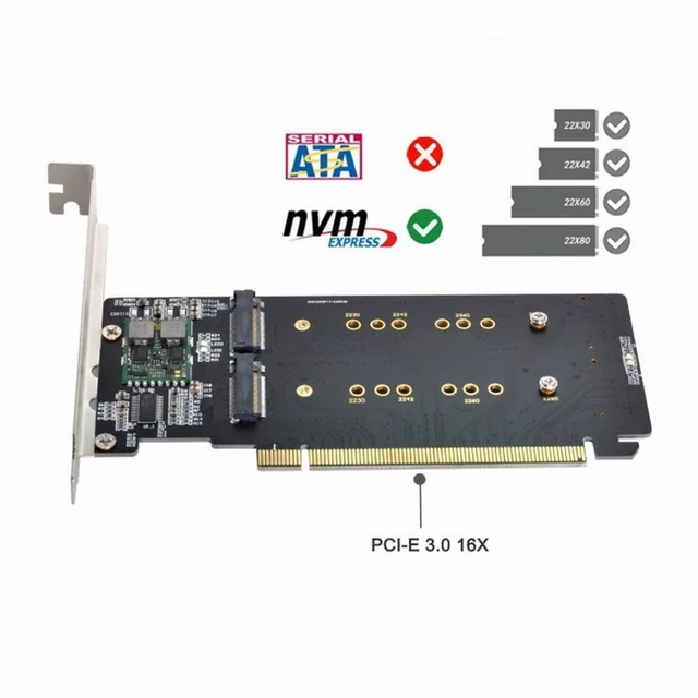 Alt view image 2 of 7 - WRIARICH 4X NVME M.2 AHCI to PCIE Express 3.0 Gen3 X16 Raid Card VROC Raid0 Hyper Adapter