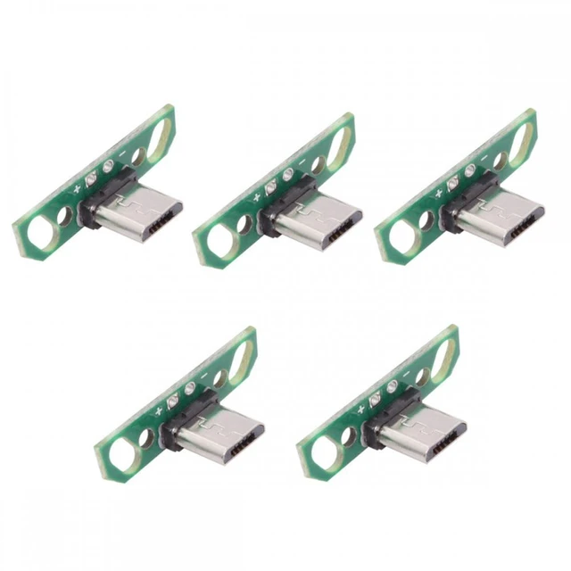Main image of WRIARICH Cable 5pcs/set DIY OEM Micro USB2.0 Male Plug Connector 7mm Length with PCB Mounting Assembly Solder Type