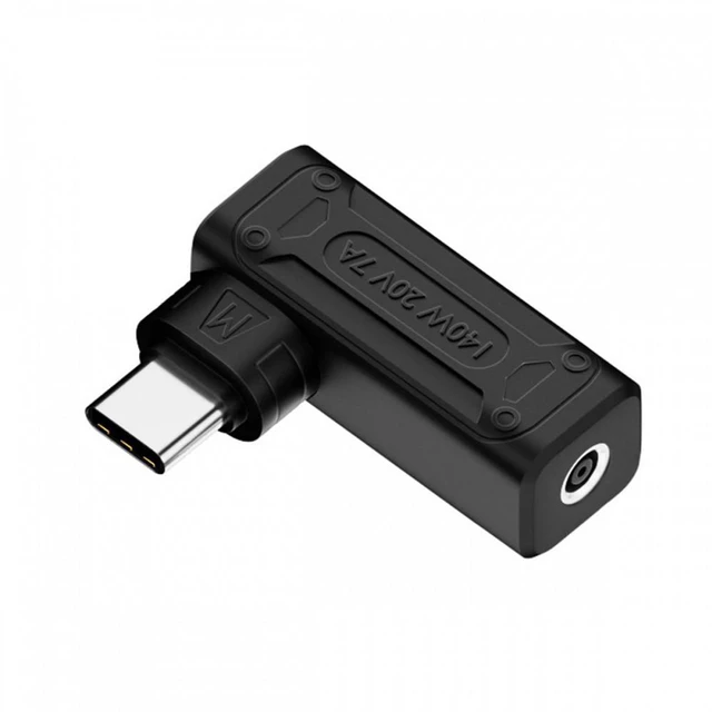 Main image of WRIARICH 140W 100W DC Jack 4.5x3.0mm Input to USB-C Type-C Angled 90 Degree Power Plug Charge Adapter for Laptop Phone