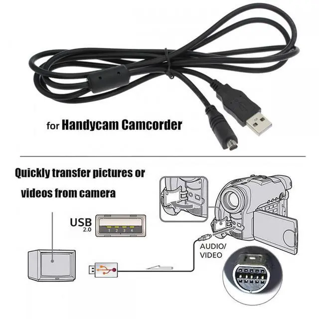 Alt view image 6 of 7 - WRIARICH Cable USB2.0 Type-A Host to Camcorder 10Pin Data Power Cable VMC-15FS for 10Pin DCR-705E 602E SR42 605E HC46E DVD7E 803E 805E