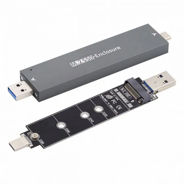 Main image of WRIARICH Combo Type-C USB3.0 to NVME M-key M.2 NGFF SATA SSD PCBA Case 2280/2242/2230mm Adapter RTL9210B Chipset