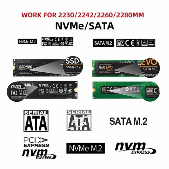 Alt view image 5 of 7 - WRIARICH Combo Type-C USB3.0 to NVME M-key M.2 NGFF SATA SSD PCBA Case 2280/2242/2230mm Adapter RTL9210B Chipset