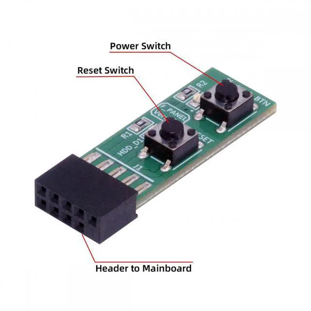 Alt view image 4 of 6 - WRIARICH Cable Reset Power Jumper for Computer Mainboard 10Pin Switching Board Adapter With Button For Maintenance Task