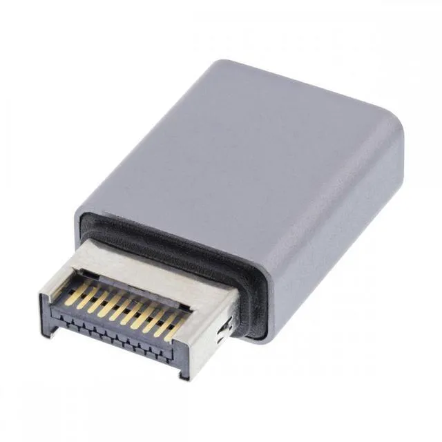 Alt view image 2 of 7 - WRIARICH USB 3.1 Front Panel Header Male Type-E to Type-C USB-C Female Motherboard Extension Data Adapter