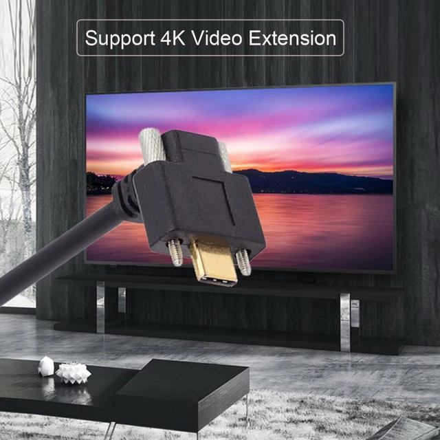 Alt view image 4 of 7 - WRIARICH USB-C USB 3.1 Type C Up Angled Male to Female Extension Data Screw Locking Cable for for Realsense Camera VR Quest Link