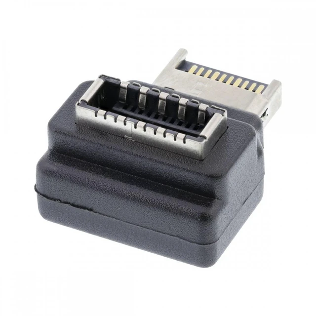 Alt view image 2 of 7 - WRIARICH Cable 20pin Type-E Male to Type-E USB 3.1 Front Panel Header Female Motherboard Extension Data Adapter 90 Degree Angled