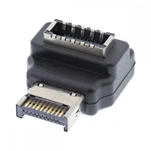Main image of WRIARICH Cable 20pin Type-E Male to Type-E USB 3.1 Front Panel Header Female Motherboard Extension Data Adapter 90 Degree Angled