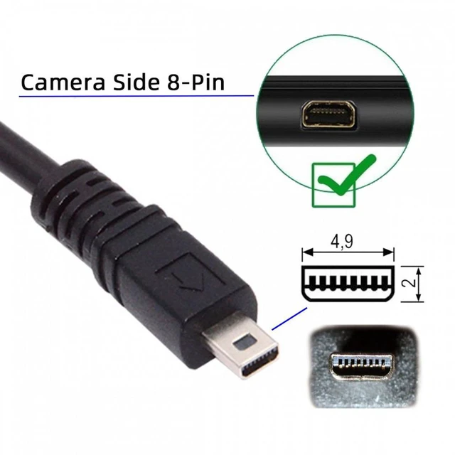 Alt view image 3 of 6 - WRIARICH USB 2.0 Type-A to Camera Mini 8P Data Power Cable for Coolpix UC-E6 UC-E16 UC-E17 DSC-W DMC-S EX-Z