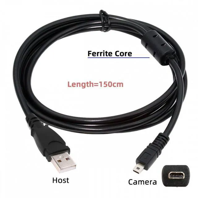 Alt view image 4 of 6 - WRIARICH USB 2.0 Type-A to Camera Mini 8P Data Power Cable for Coolpix UC-E6 UC-E16 UC-E17 DSC-W DMC-S EX-Z