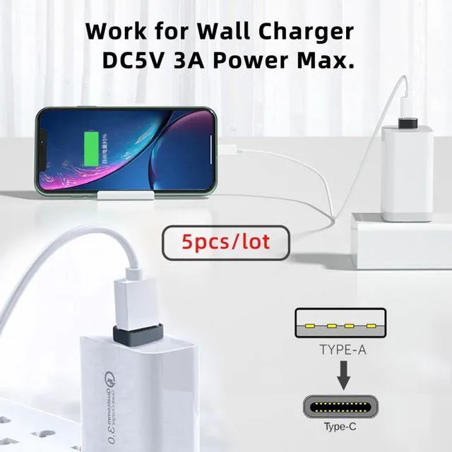 Alt view image 6 of 7 - WRIARICH 5pcs/lot USB-C Type C Female to USB 2.0 A Male 480Mbps Data Power Adapter for Laptop Tablet Phone