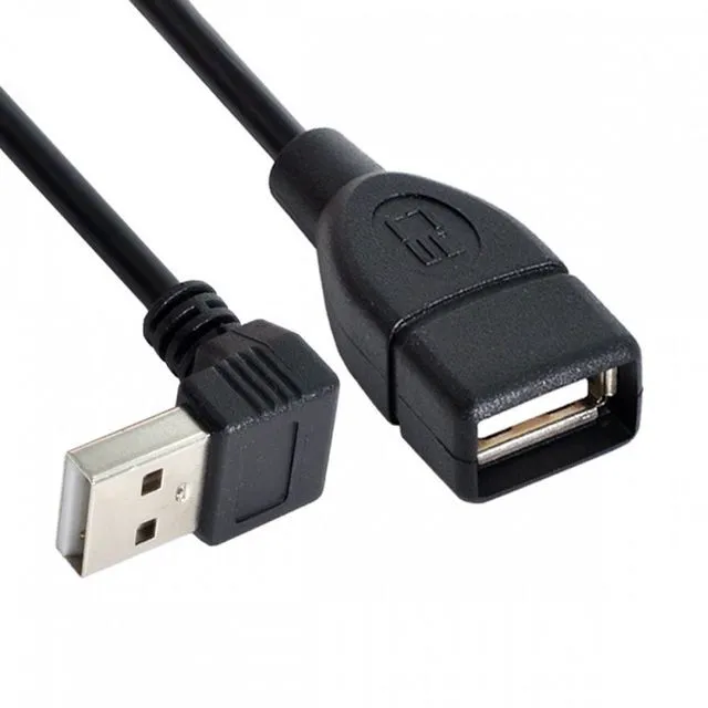 Main image of WRIARICH USB 2.0 Type-A Male to USB Female M-F Extension Cable 20cm 90 Degree Down Angled Type