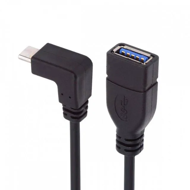 Main image of WRIARICH USB-C USB 3.1 Type-C Male to USB 3.0-A Female 10Gbps OTG Data Power Cable Up Down Angled