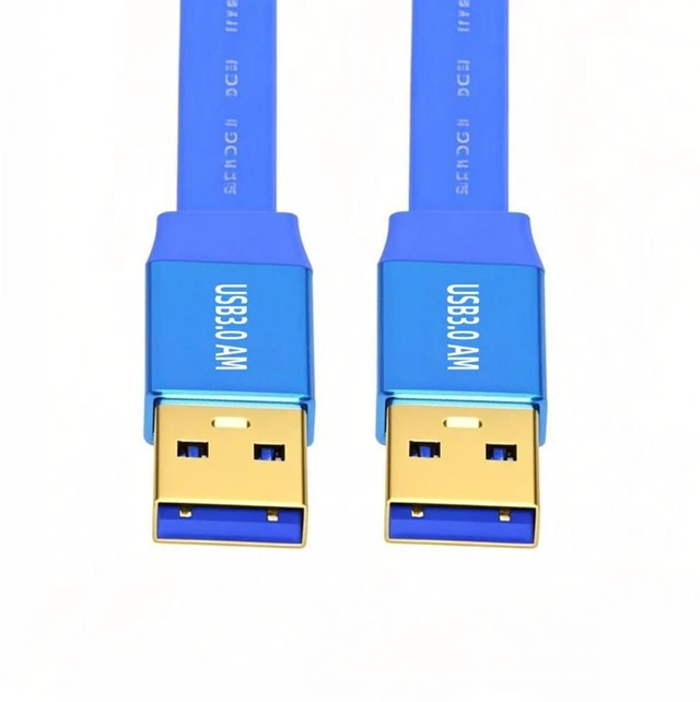 Main image of WRIARICH Ultra Flat Slim USB 3.0 Type-A Male to USB3.0 A Male Cable Extension Blue 5Gbps for Disk SSD Camera Data