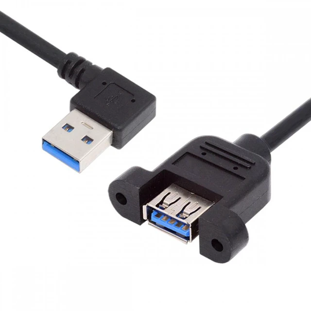 Main image of WRIARICH Cable Right Angled USB 3.0 Male to Female Type-A Panel Type Header Cable 90 Degree Connector 30cm