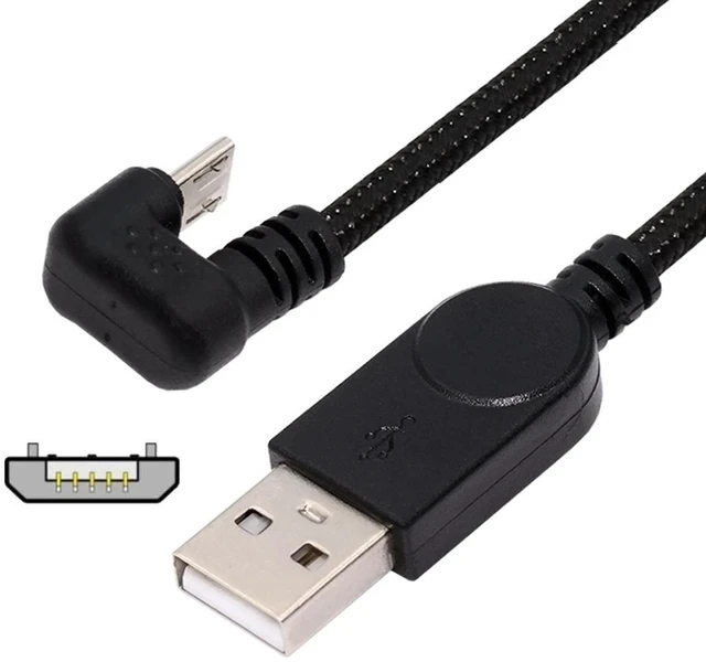 Main image of WRIARICH USB2.0 Type-A to Micro USB 5Pin Male to Male Power Data Cable 480Mbps Micro Opposite U Shape Back Angled