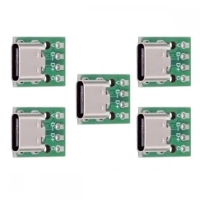 Main image of WRIARICH Cable 5pcs/set DIY OEM Type C Female Socket Connector to PCBA 4Pin USB2.0 Pinout DC 5V Power