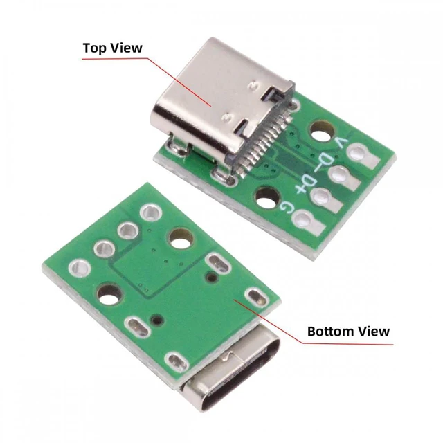 Alt view image 7 of 7 - WRIARICH Cable 5pcs/set DIY OEM Type C Female Socket Connector to PCBA 4Pin USB2.0 Pinout DC 5V Power