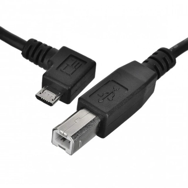 Main image of WRIARICH Cable Right Angled 90 Degree Micro USB OTG to Standard B Type Cable for Printer Scanner Disk Lectronic Musical Instrument Midi Keyboard (30cm)