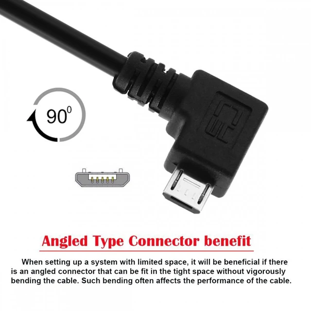 Alt view image 6 of 7 - WRIARICH Cable Right Angled 90 Degree Micro USB OTG to Standard B Type Cable for Printer Scanner Disk Lectronic Musical Instrument Midi Keyboard (30cm)