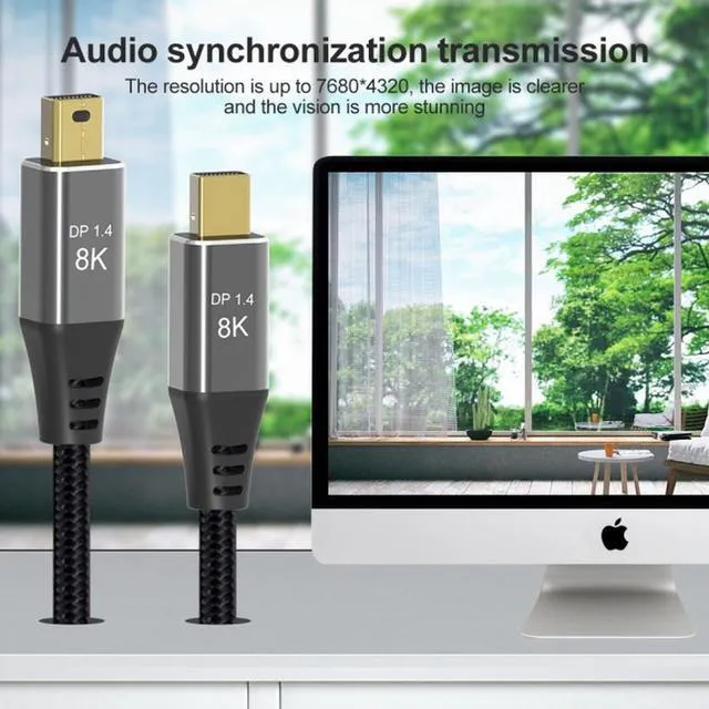 Alt view image 5 of 7 - WRIARICH Cable Mini DisplayPort 1.4 8K 60hz Cable Ultra-HD UHD 4K 144hz Mini DP to MiniDP Cable 7680*4320 for Video PC Laptop TV (200cm)