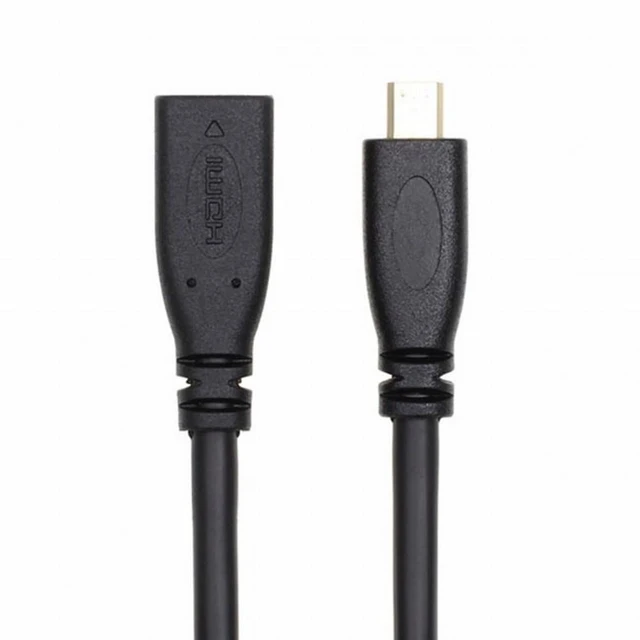 Alt view image 2 of 7 - WRIARICH HDMI 1.4 D Type Micro HDMI Male to Micro HDMI Female M/F Extension Cable 30cm