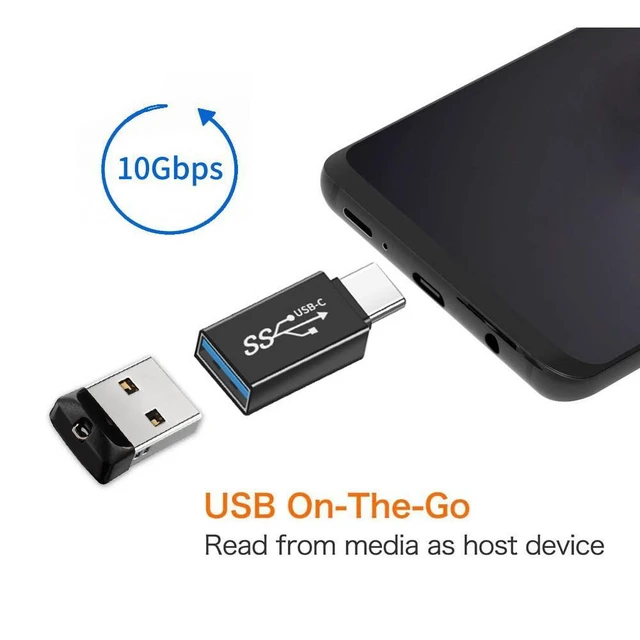Alt view image 2 of 5 - WRIARICH 10Gbps USB-C Type-C to USB 3.0 Female OTG Adapter for Laptop Tablet Phone Disk Mouse Keyboard
