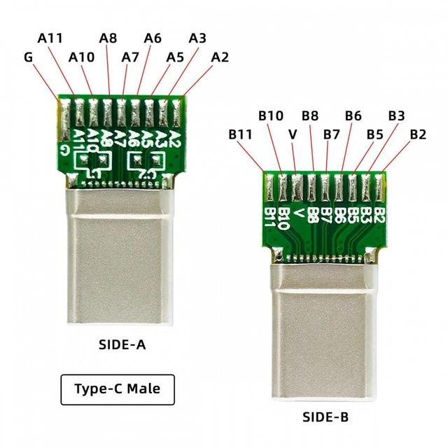 Alt view image 7 of 7 - WRIARICH 2pcs/lot OEM DIY USB-C USB 3.1 Type-C Male & Female Plug Socket Connector Solder Type with PCB