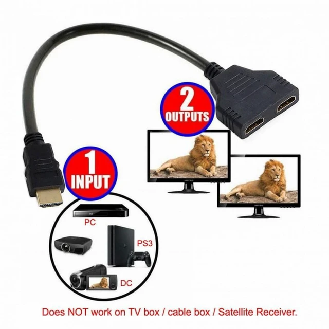 Alt view image 5 of 7 - WRIARICH One HDMI Male to Dual HDMI Female Y Splitter Switch Extension Adapter Cable for FOR PC HDTV Laptop 1080P