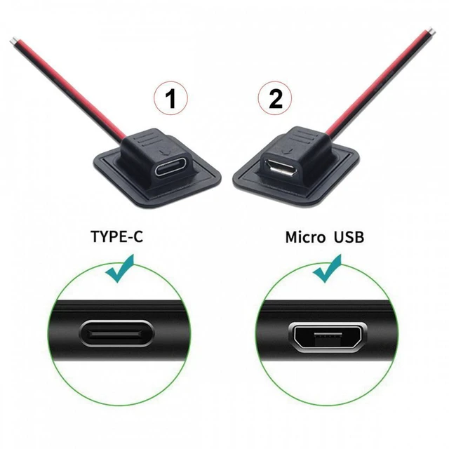 Alt view image 4 of 7 - WRIARICH 4pcs/lot Type-C Micro-USB DC 5.5x2.1mm 3.5X1.35mm Power Extension Cable for Backpack Charging Electric Heating Pads