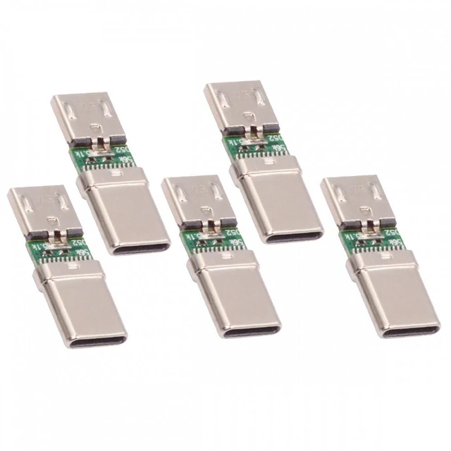 Main image of WRIARICH 5pcs/lot Micro USB 2.0 5Pin Female Connector to USB Type-C Male Power Data PCBA Adapter for Tablet Phone Laptop